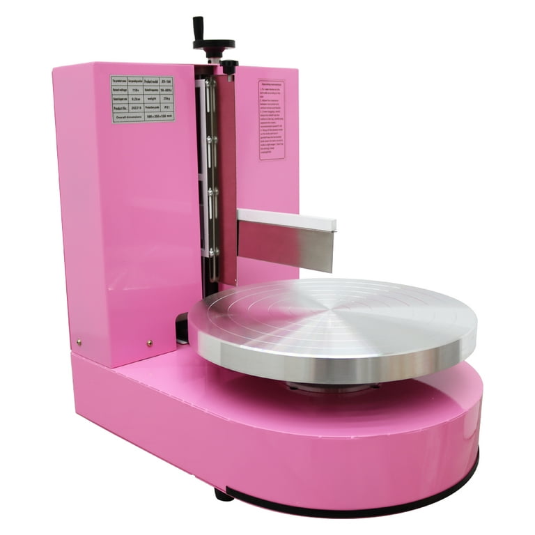 Techtongda 6-14 inch Cake Decorating Machine Cake Cream Spreading Coating  Smearing Machine Baking Tools Pink 
