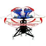 Techtongda 6 Color 6 Station Screen Printing Press Printer DIY T-shirt Machine Micro-registration Equipment #006527