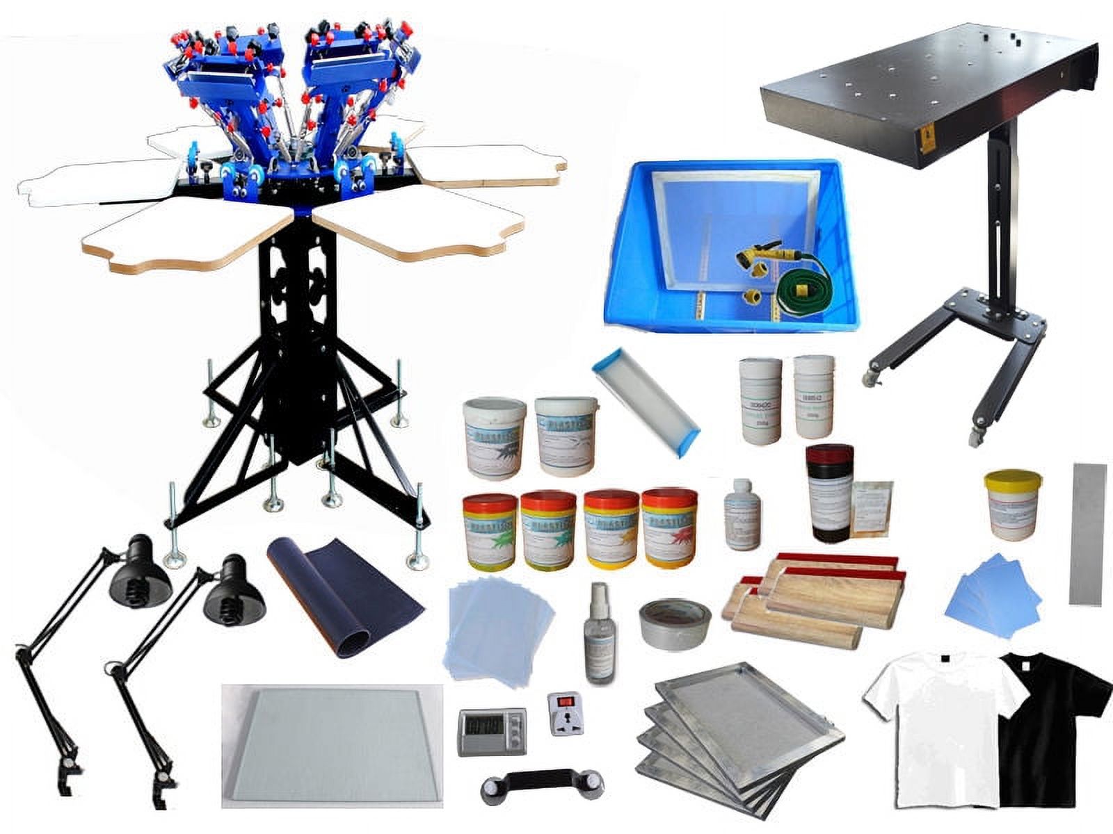 Techtongda 6 Color Silk Screen Printing Press Equipment Kit with Complete Supply Materials #006962 - image 1 of 11