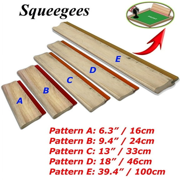 Techtongda 75 Durometer Silk Stencil Screen Printing Squeegee Oiliness Squeegee Wooden Screen Ink Scraper