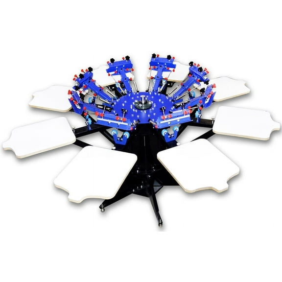 Techtongda 8 Color Screen Printing Press Silk Screen Printing Machine Screen Printing Press 8 Color 8 Station Double Spring T-shirt Press DIY #006256