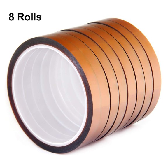 Techtongda 8 Rolls Heat Resistant Tape High Temperature Heat Sublimation and Heat Press Transfer Tape 10mm X 30m Per Roll