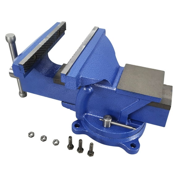 Techtongda 8" Small Bench Vice Table Vice Cast Steel Anvil Bench Vise with Swivel Locking Base