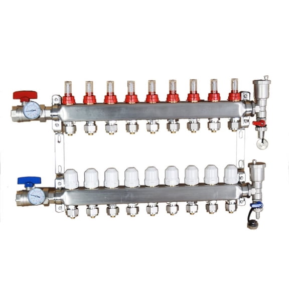 Techtongda 9-Branch PEX Radiant Floor Heating Manifold Set