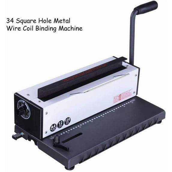 Techtongda All Steel Metal Spiral Coil Binding Machine 34 "Sheets Punched" with Waste Drawer, Gray