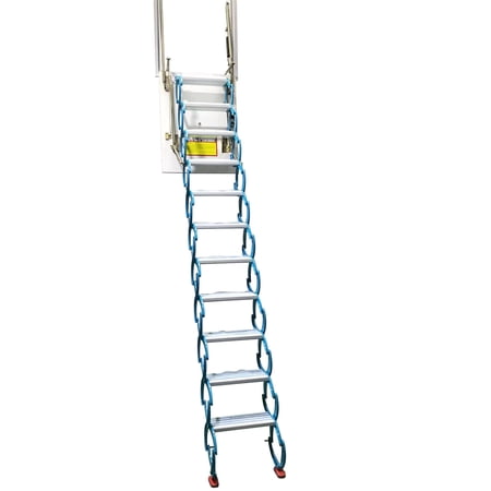 Techtongda Blue Side-mounted Loft Wall Ladder Stairs Hidden Attic Telescopic Folding Ladder