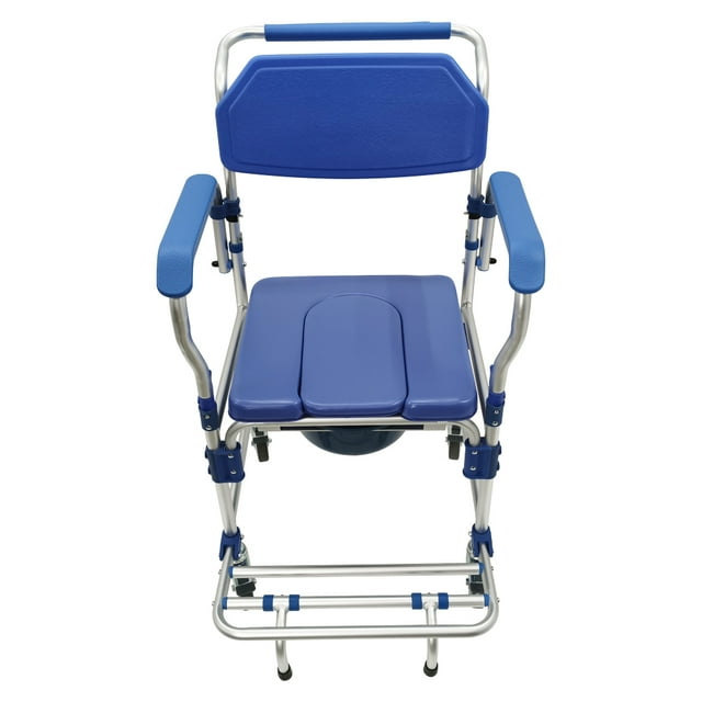 Techtongda Commode Wheelchair Toilet Shower Seat Bathroom Rolling
