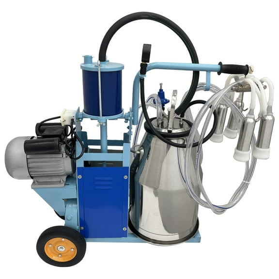 Techtongda Electric Milking Machine Cow and Goat Piston Milker Farm Suction Milk Machine with Bucket 6.6gal