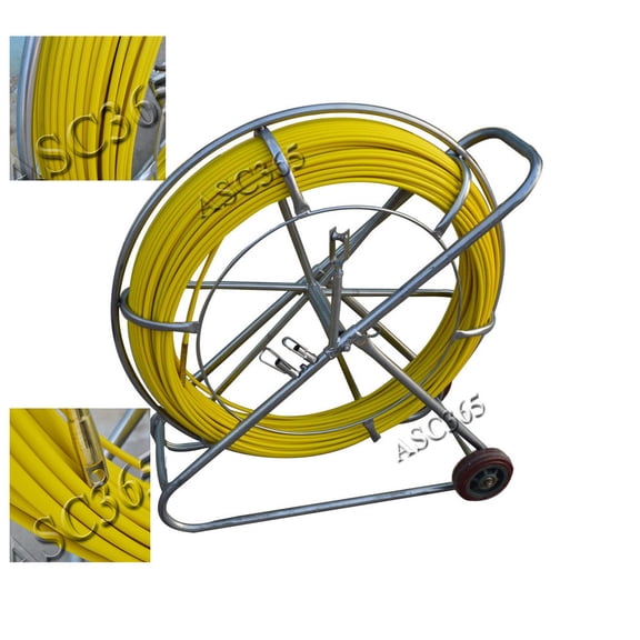 Techtongda Fish Tape Fiberglass Wire Cable Running Rod Duct Rodder Fishtape Puller 10mm*150M
