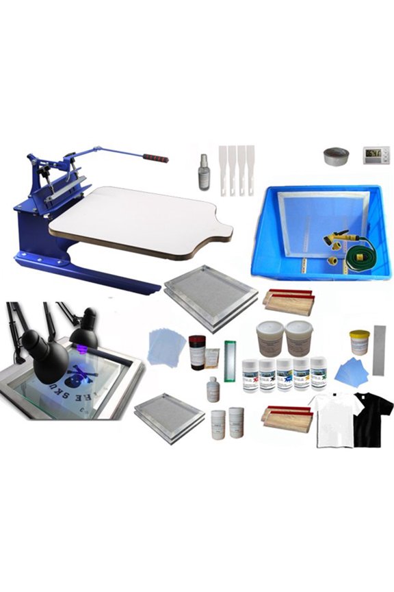 Full Kit 1 Color Screen Printing Press DIY T-Shirt Printing Full Set