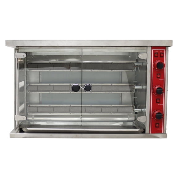 Techtongda Gas Chicken Rotisserie Machine Three-roll Gas Broiler Large Capacity Roast Poultry Oven