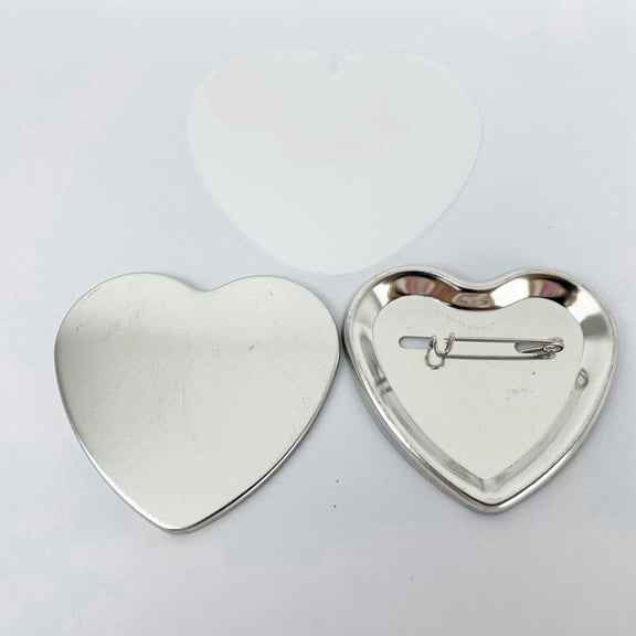 Techtongda Heart Shape Metal Pin Back Button Parts for Button Maker Machine 100pcs/Set DIY