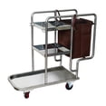 thumbnail image 1 of Techtongda Janitor Cart with Bag 3 Shelf Housekeeping Cart Cleaning Supply Trolley Stainless Steel, 1 of 10