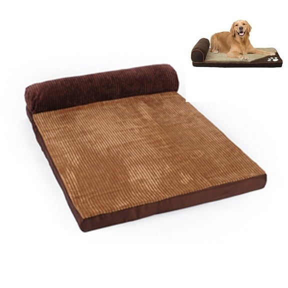 Techtongda Large Dog Bed with Headrest Edition Brown 120*90cm