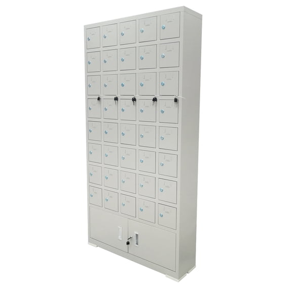 Techtongda Mobile Phone Storage Cabinet Cell Phone Locker Steel Cabinet 40 Doors Key Type