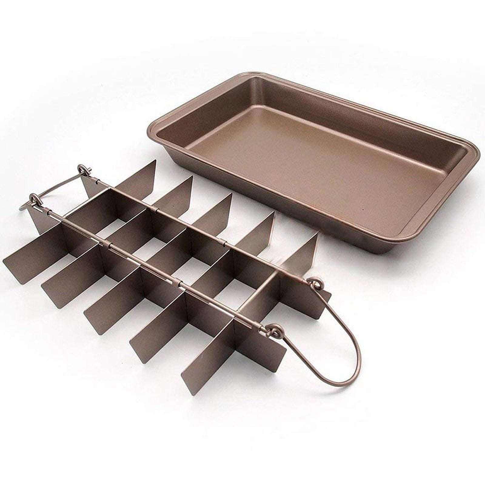 18 Holes Brownie Baking Pan with Built-In Slicer Square Lattice