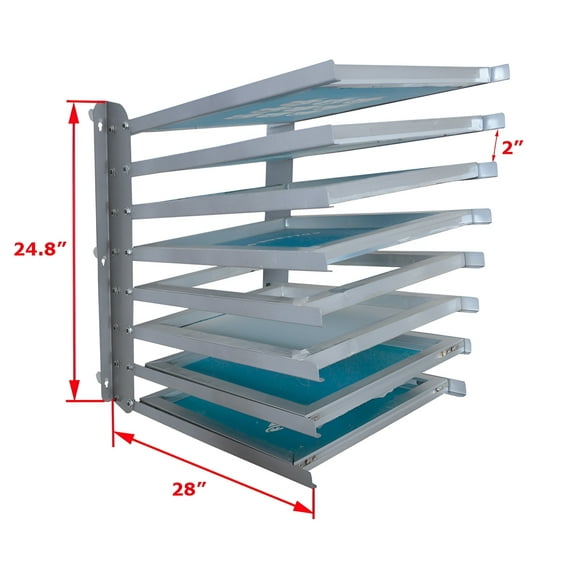Techtongda Screen Frame Rack Shelf Storage Holder 8 Layers Screen Printing Shop Rack Screen Dryin