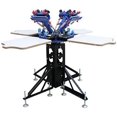 thumbnail image 1 of Techtongda Screen Printing Equipment 4 Color 4 Station Adjustable Press Machine Press T-Shirt Rotating Frame & Pallet, 1 of 6