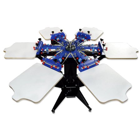 Techtongda Screen Printing Press 6 Color 6 Station Screen Printing T-shirt DIY Micro-registration Screen Printing Press Silk Screen Printer #006255