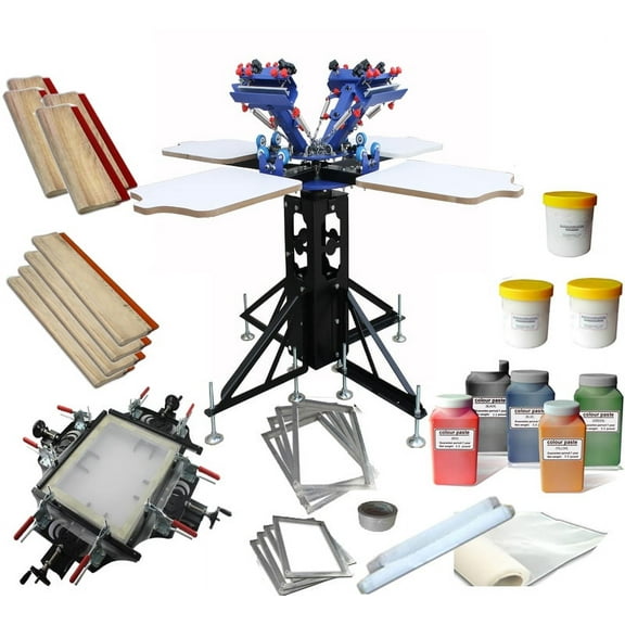 Techtongda Screen Printing Stretching Kit Manual Screen Frame Stretcher with Squeegee Ink #006982