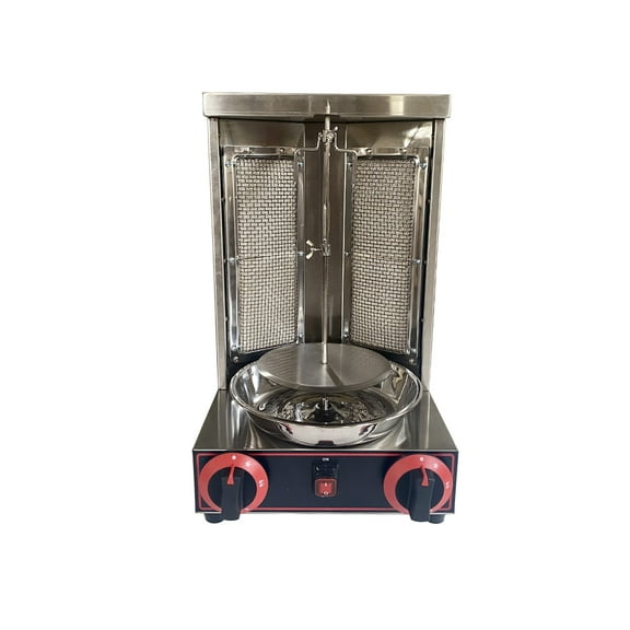 Techtongda Shawarma Machine Gas Kebab Gyro Grill Machine Vertical Broiler with 2 Burner