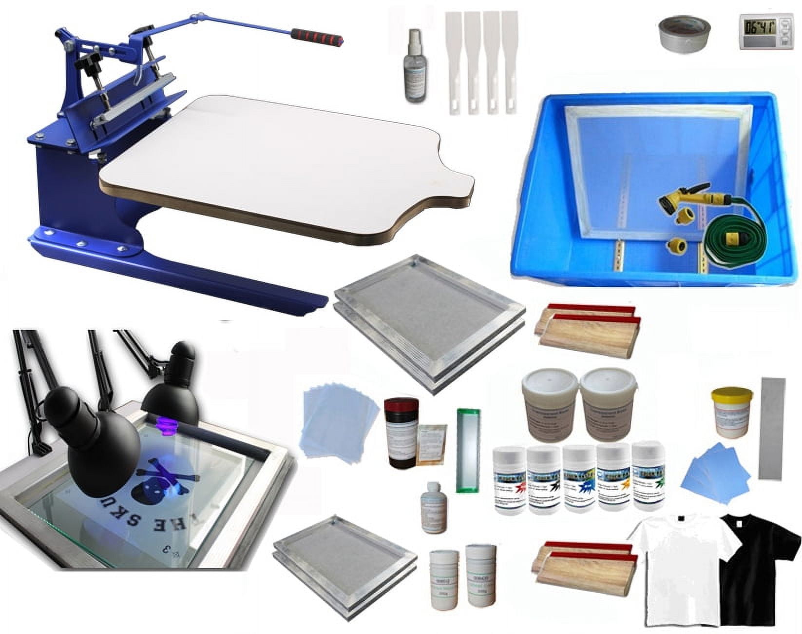 Intbuying 1 Color Screen Printing Press Kit Machine 1 Station Silk  Screening Pressing T-Shirt DIY Equipment 