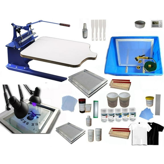Techtongda Single Color Screen Printing Kit Bundle T-shirt Hobby DIY Silk Screen Printing Press Exposure Unit #006979