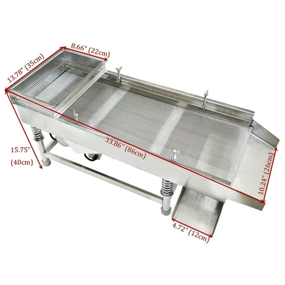 Techtongda Small Linear Screen Linear Vibrating Screen Stainless Steel Sifter Shaker Screen Machine with 1.5MM Mesh