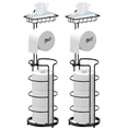 thumbnail image 1 of Techvida 2 Pack Toilet Paper Holder, Free Standing Toilet Roll Holder No Drilling, Bathroom Toilet Paper Stand with Shelf, 1 of 8
