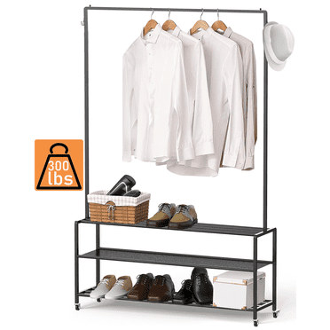 Single Rod Portable Metal Garment Rack, Free Standing Clothing Rack for ...
