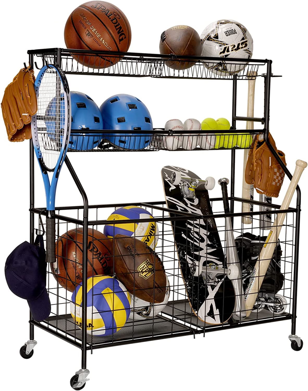 Techvida Garage Sports Organizer, Ball Rack, Ball Storage, Ball Storage