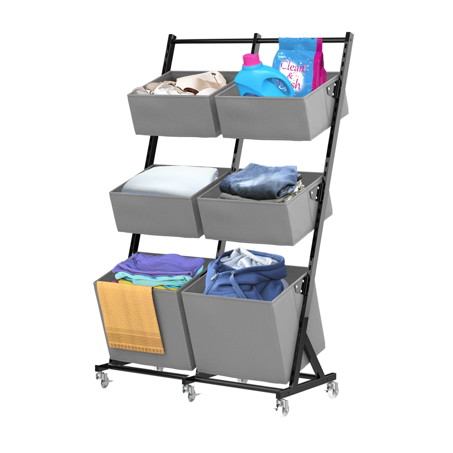 Techvida Laundry Hamper Sorter, Laundry Sorters Metal Cart Adult