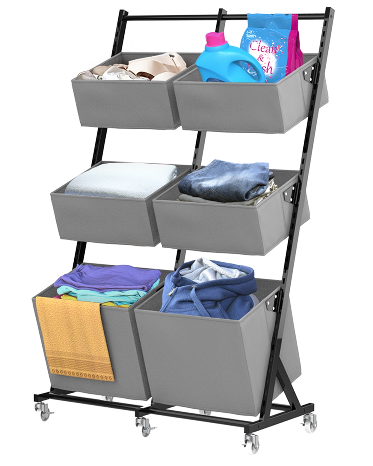 Techvida Laundry Sorters Laundry Hamper Metal Cart Adult Removable