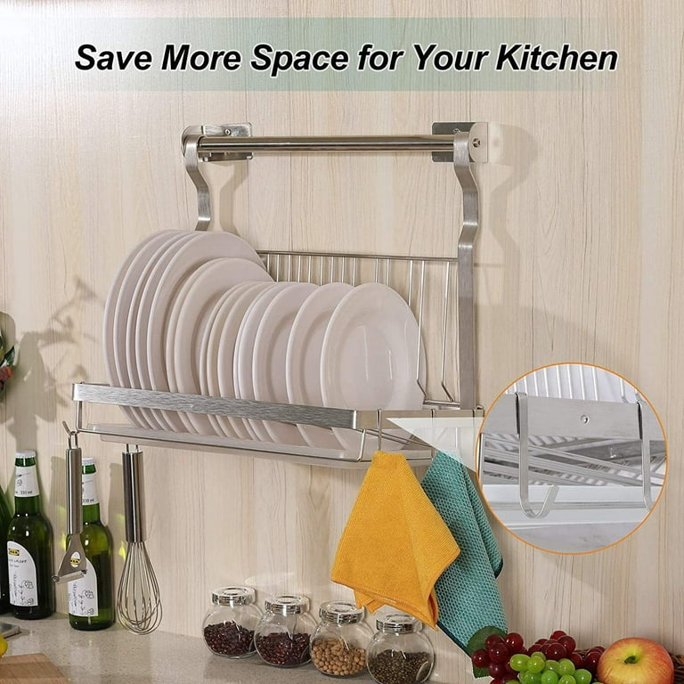 Techvida Over Sink Dish Drying Rack, 2-Tier Adjustable Stainless