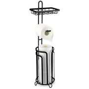 Techvida Tissue Paper Roll Stand, Bathroom Toilet Paper Storage Holder, Floor Standing Toilet Paper Dispenser,