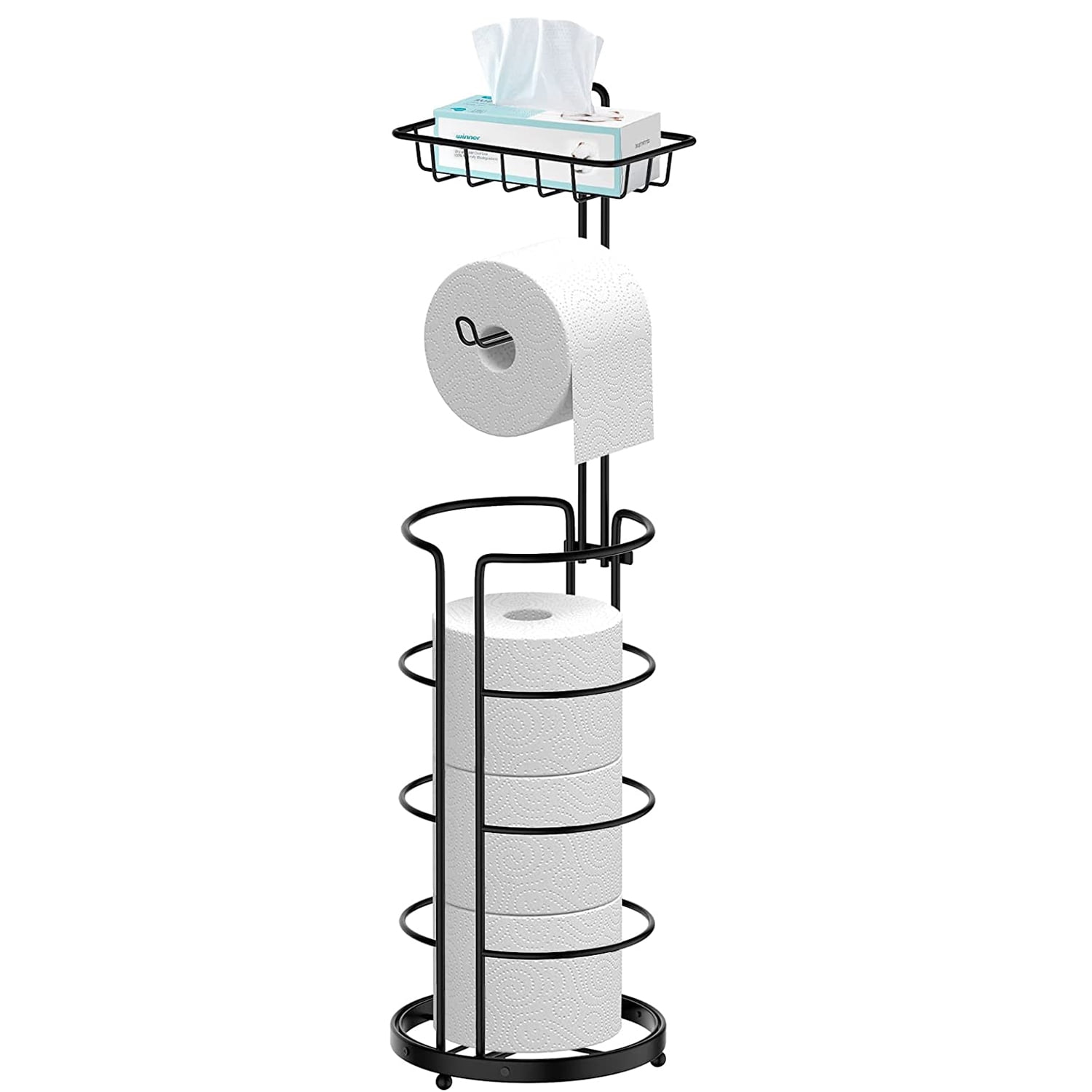 Techvida Toilet Paper Holder Stand with Shelf, Bathroom Techvida Toilet Paper Holder Stand with Shelf, Bathroom
