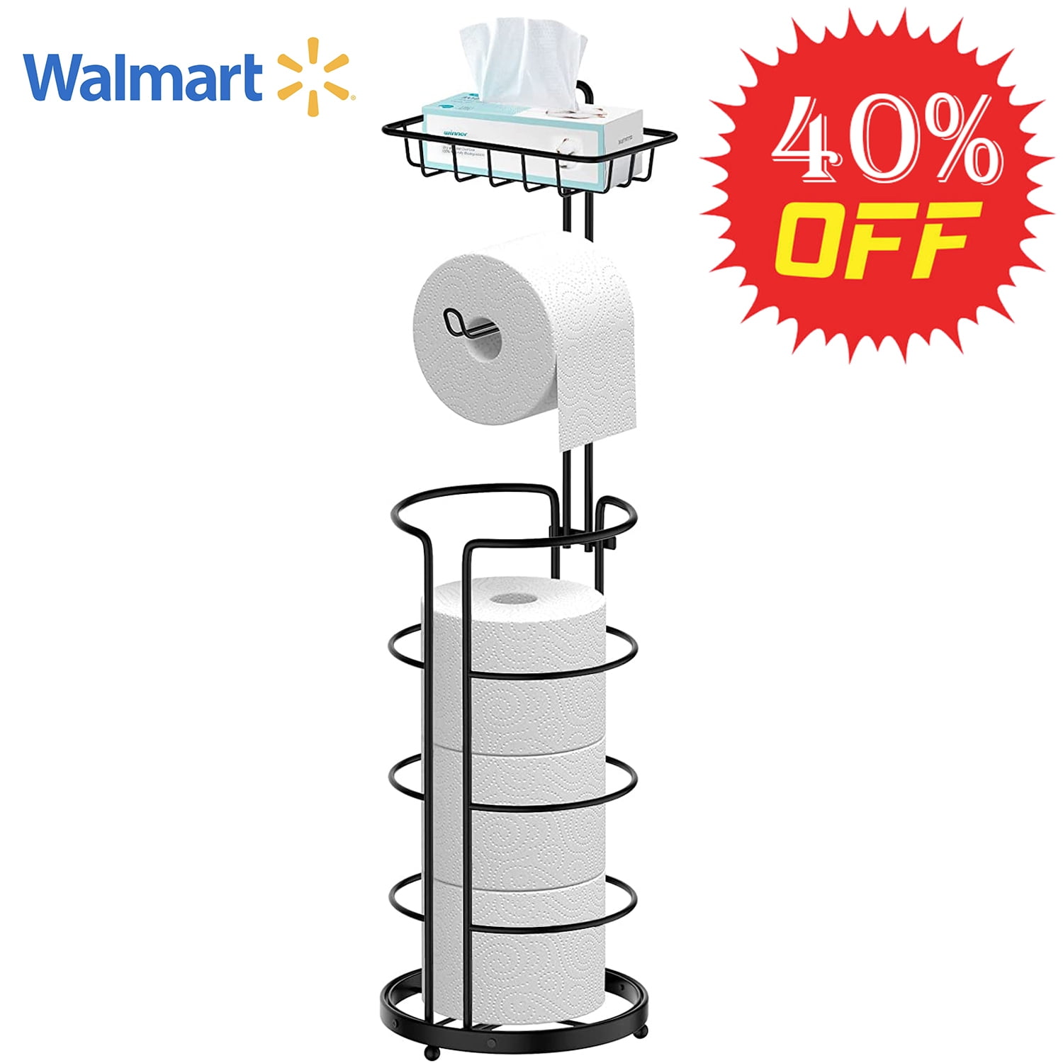 Techvida Toilet Paper Holder Toilet Paper Roll Storage Holder with 4