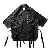 Techwear Harajuku Matte Black Tee Japanese Samurai T-Shirt Kanji Embroidery Shirt