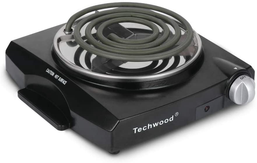 Techwood 1100W Portable Electric Coil Hot Plate Single Burner for Cooking,  Countertop Cooktop Stainless Steel Electric Stove, Easy Clean, Upgraded  Version - Walmart.com