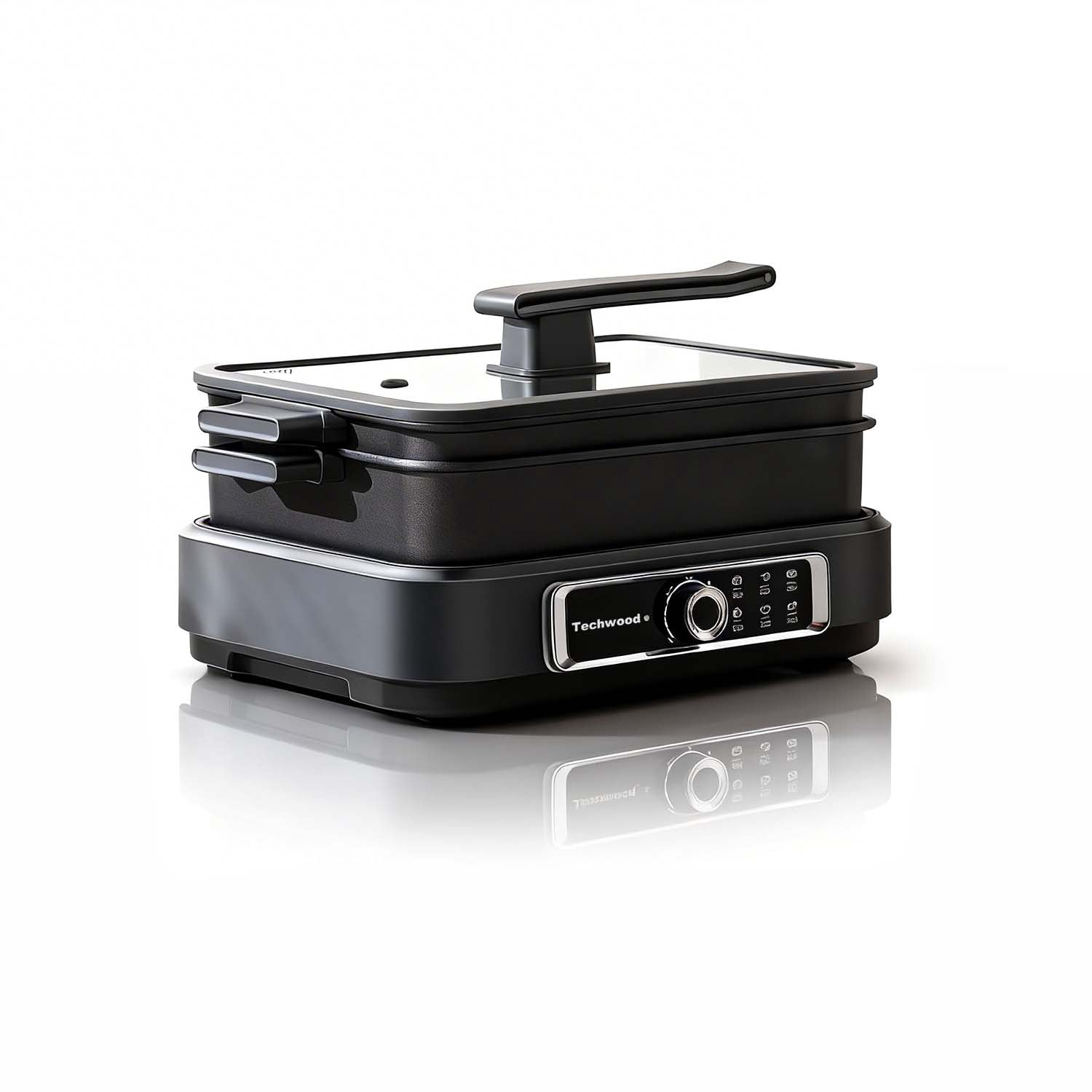 Techwood 7.5QT 2-in-1 Multi-Cooker & Slow Cooker, Electric Skillet with ...