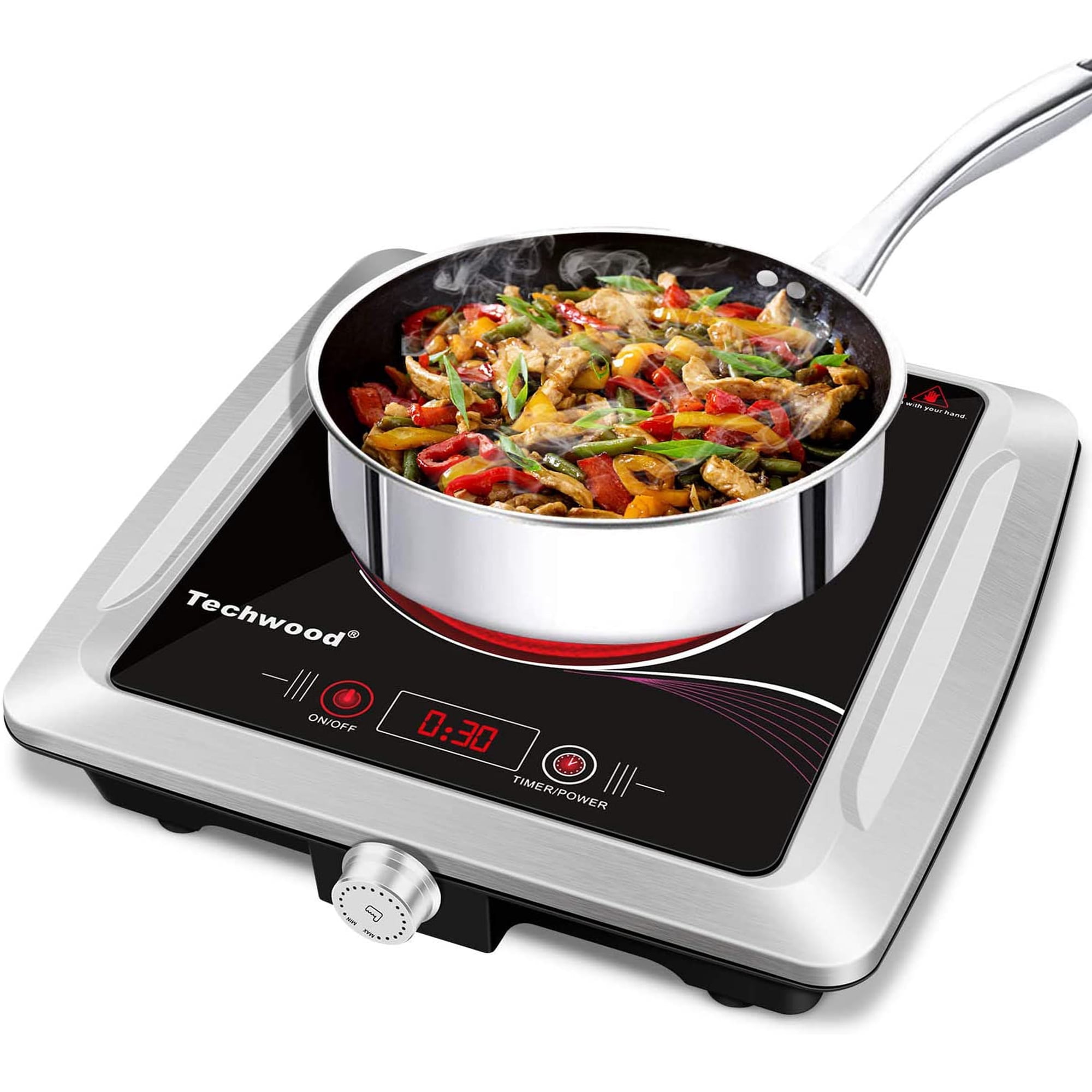 Techwood Hot Plate Electric Stove Single Burner Countertop Infrared Ceramic  Cooktop, 1500W Portable Ceramic Glass u0026 Stainless Steel - Walmart.com