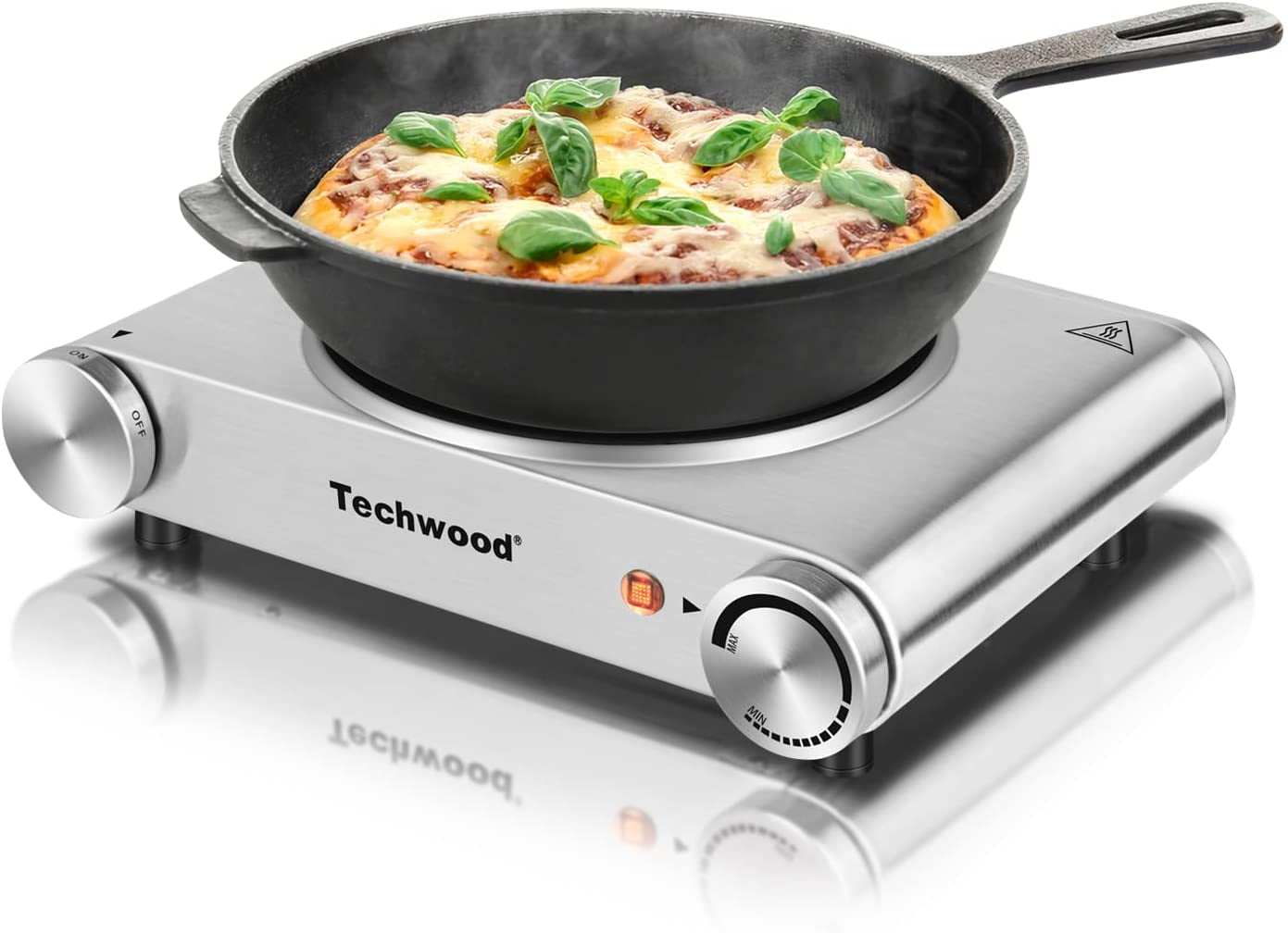 Techwood Hot Plate for Cooking, 1500W Electric Stove Countertop Single  Burner with Adjustable Temperature & Stay Cool Handles, 7.5” Cooktop for  Home/RV/Camp, Compatible for All Cookwares, Silver - Yahoo Shopping