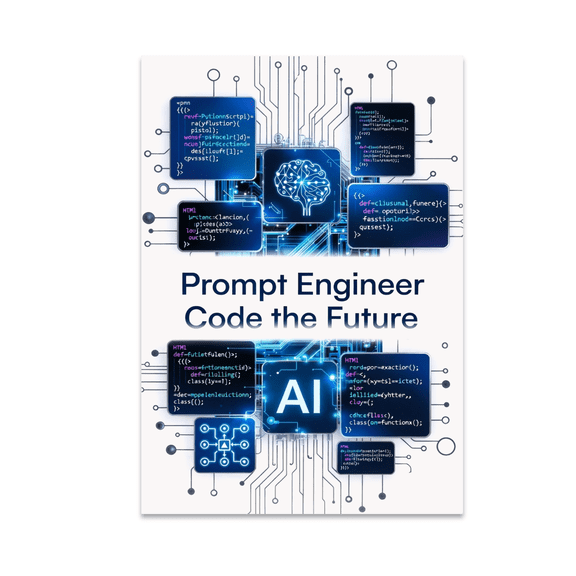 Techy Coding Art - Prompt Engineer Code the Future - 13x19 Poster Print