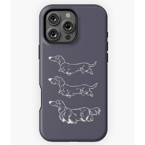 Teckels White Dachshund Pattern Phone Case for iPhone 16 15 14 13 12 11 Pro Max