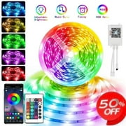 Teckin LED Strip Lights 16.4ft Waterproof Color Changing Rainbow LED Lights, Works With Google Assistant, RGBIC Segment display,6 Music Sync Modes for Christmas Party