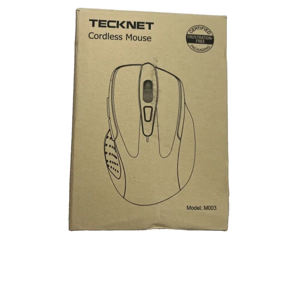 Tecknet Mouse Wireless Computer Optical Purple/Black 6 Button Model M003 New