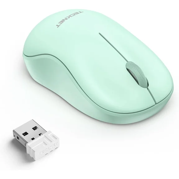 Tecknet Wireless Mouse For Laptop, 2.4Ghz Usb Mini Cordless Small Green Tk-Ms006