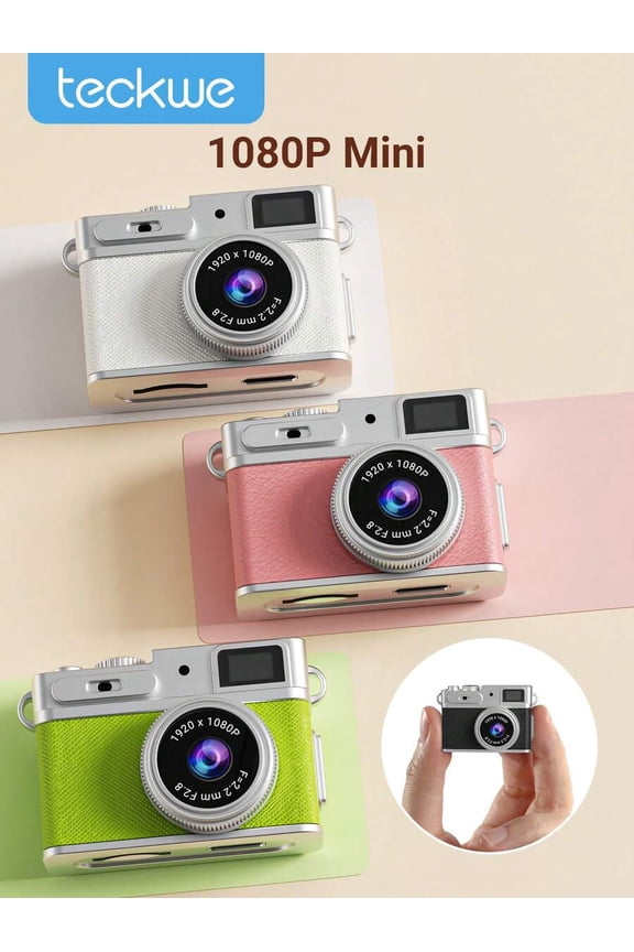 Teckwe Mini Keychain Camera, 1080P HD Portable Digital Camera for Kids & Adults, Pocket Video Recorder for Travel & Vlogging, Creative Fashion Accessory, Holiday Gift for All Ages