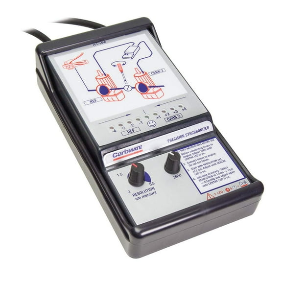 CARBMATE 2 CHANNEL SYNCHRONIZER 2 CYLINDER 1 DISPLAY POWER 12V DC RANGE 20.5CMHG RESOLUTION