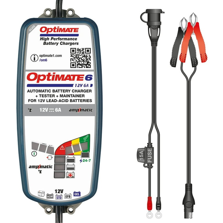 Tecmate OptiMate 6 12V/24V, Smart Battery Charger & Maintainer, TM-193 –  LightJunction